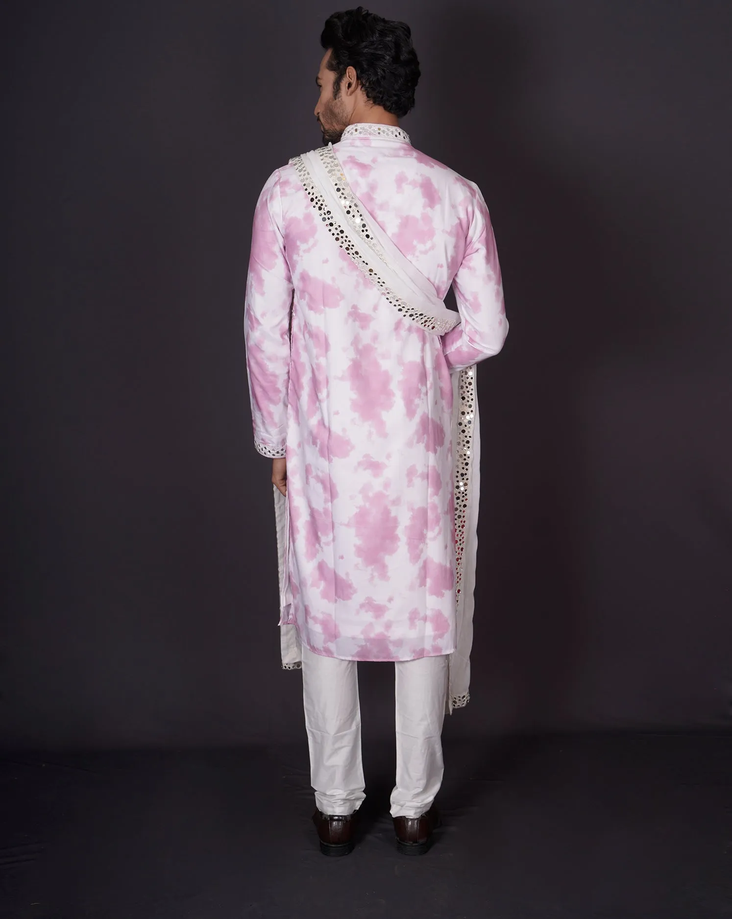 MOF Lilac tie-dye Mirror Kurta Set