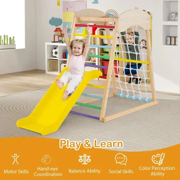Montessori 5-in-1  Indoor Pikler Eco Wood Toddler Jungle Gym | Climbing Wall | Slide| 12m 