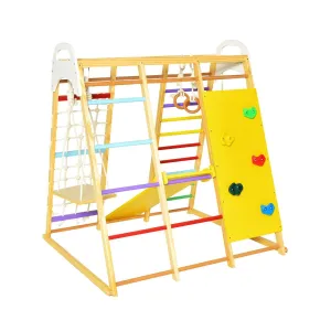 Montessori 8-in-1 Eco Wood Jungle Gym | Climber Play Set | Slide | Monkey Bars | 3 years 