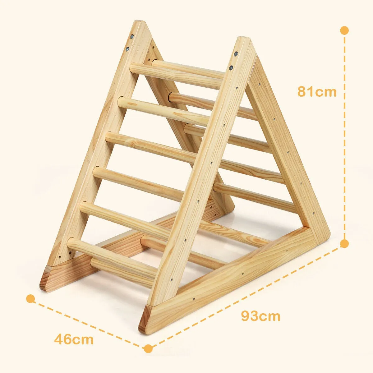 Montessori Natural Pikler Eco Pine Triangle | Wooden Toddler Climbing Frame | Indoor Climbing Frames
