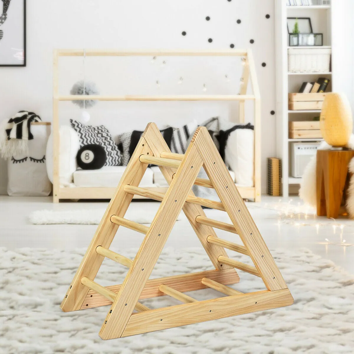 Montessori Natural Pikler Eco Pine Triangle | Wooden Toddler Climbing Frame | Indoor Climbing Frames