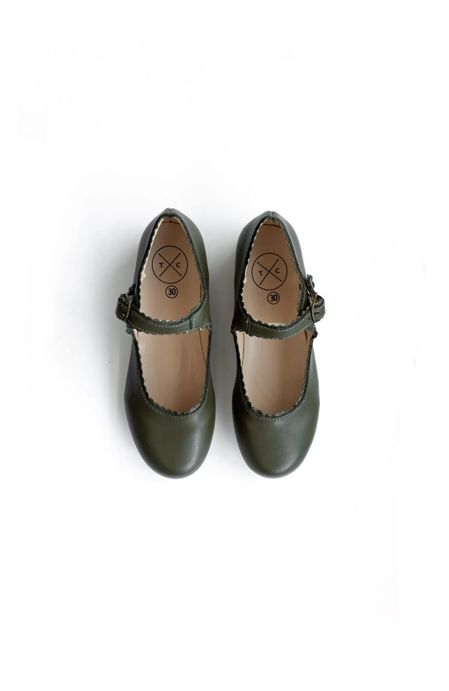 Moss Mary Janes by Tannery & Co