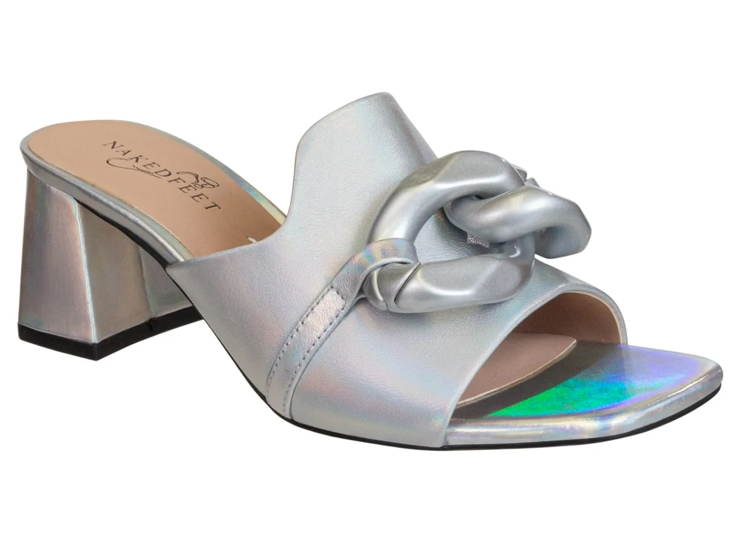 Naked Feet: COTERIE in SILVER Heeled Sandals