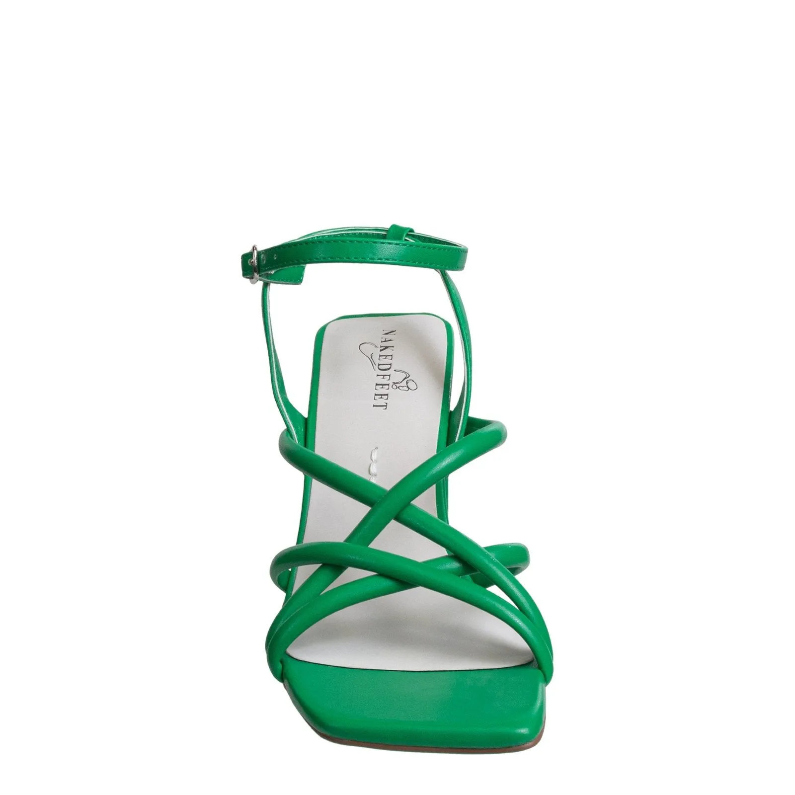 Naked Feet: MOOD in GREEN Heeled Sandals