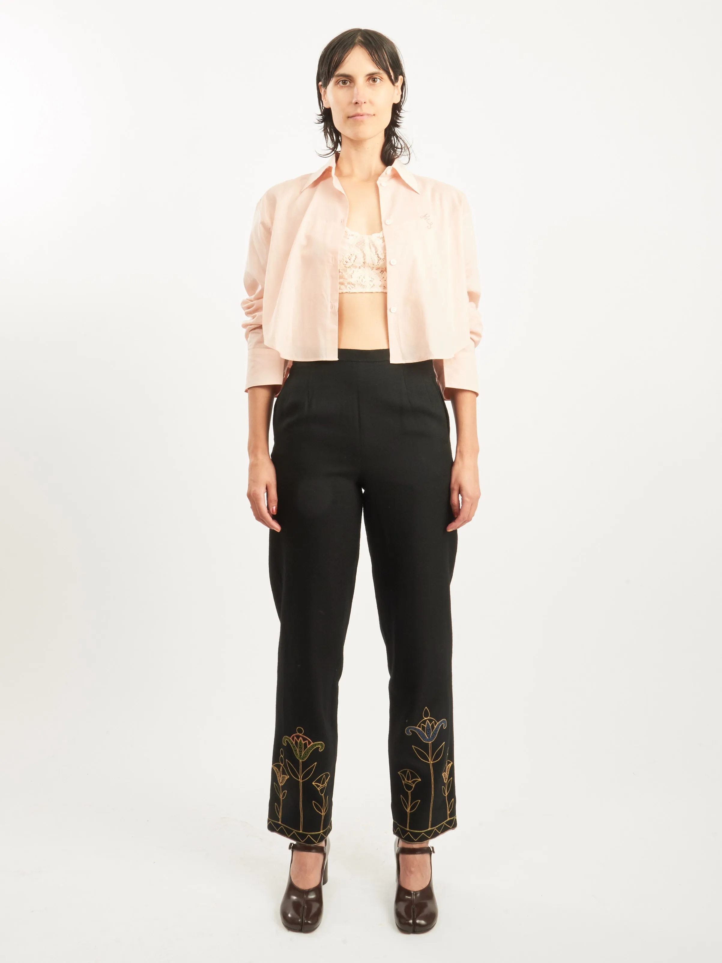 Navy Blooming Stem Trouser