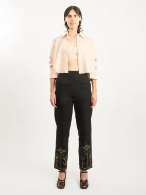 Navy Blooming Stem Trouser
