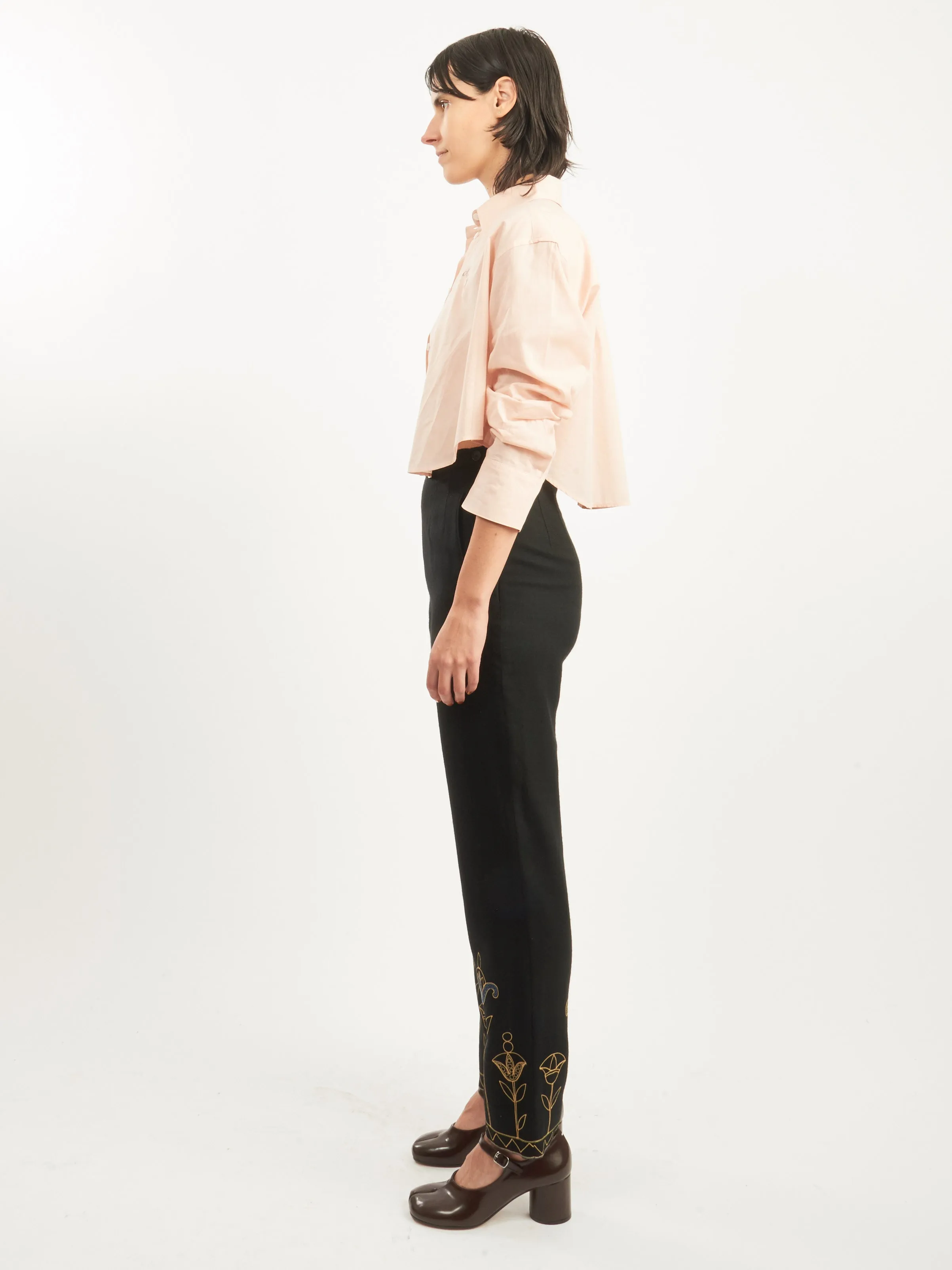 Navy Blooming Stem Trouser