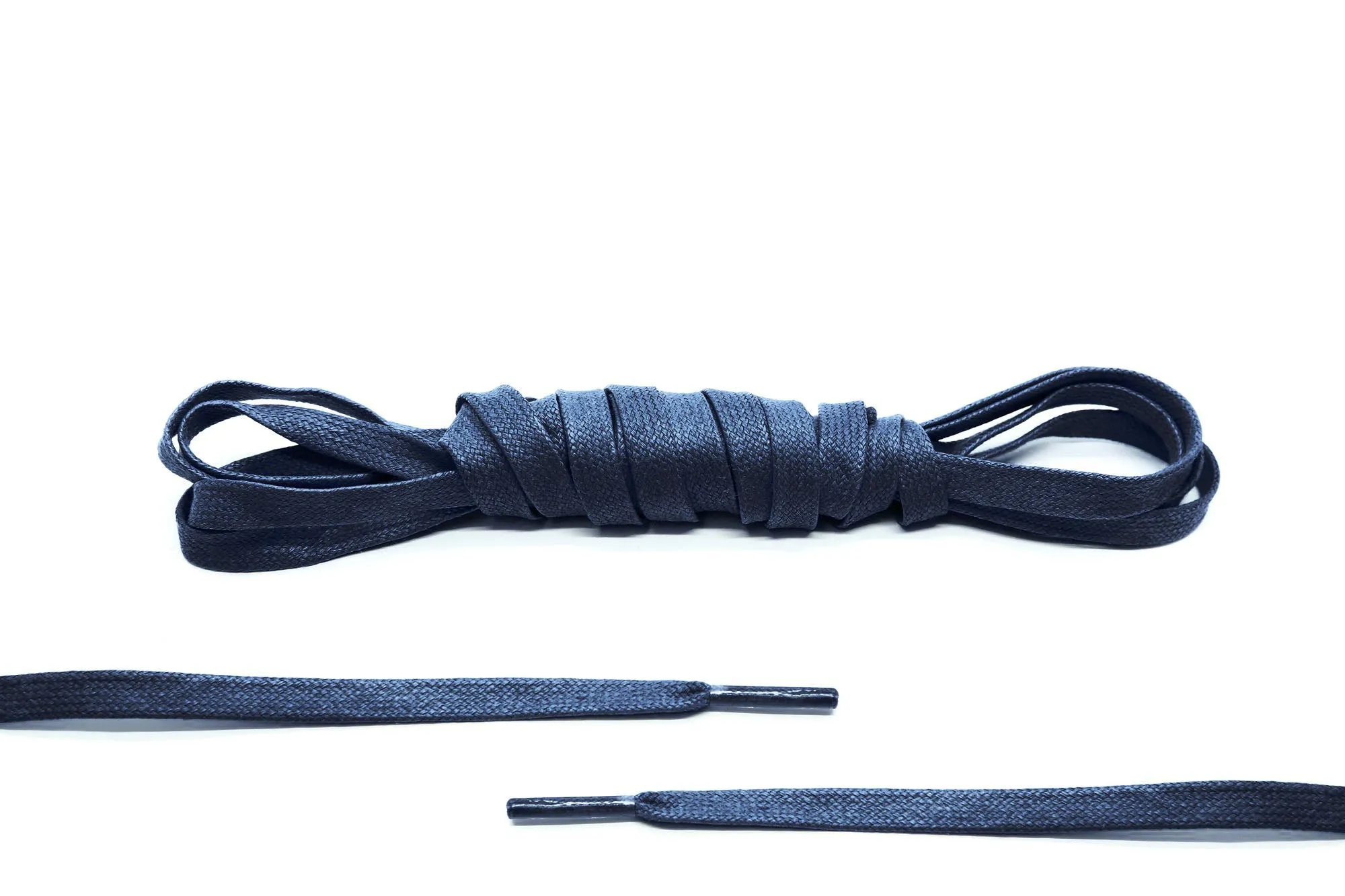 Navy Blue Flat Waxed Laces