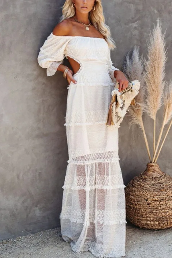 Open Waist Lace Patchwork Dress