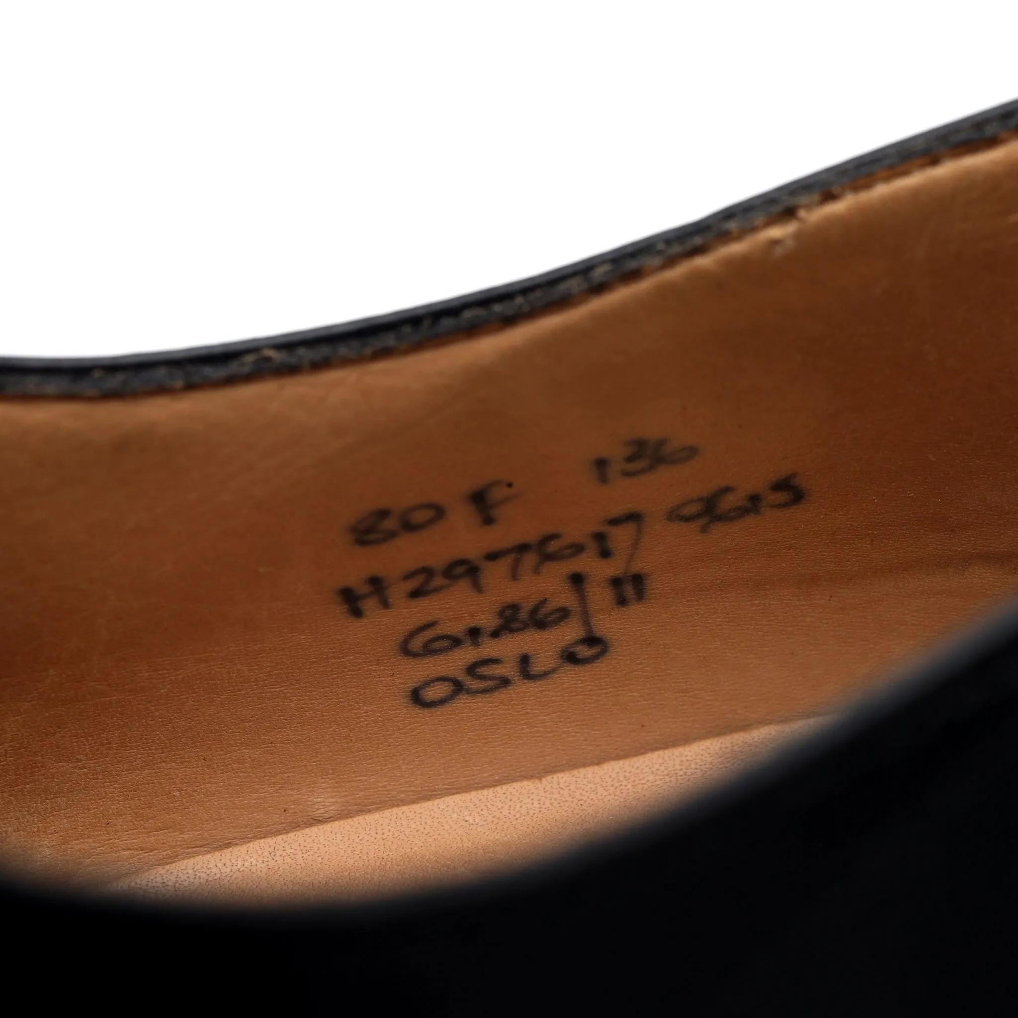'Oslo' Black Leather Derby UK 8 F