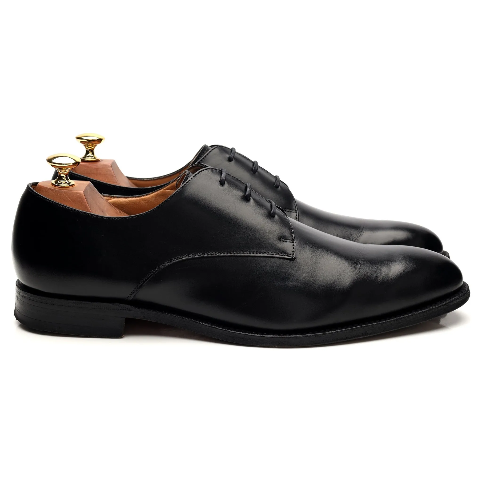 'Oslo' Black Leather Derby UK 9 G