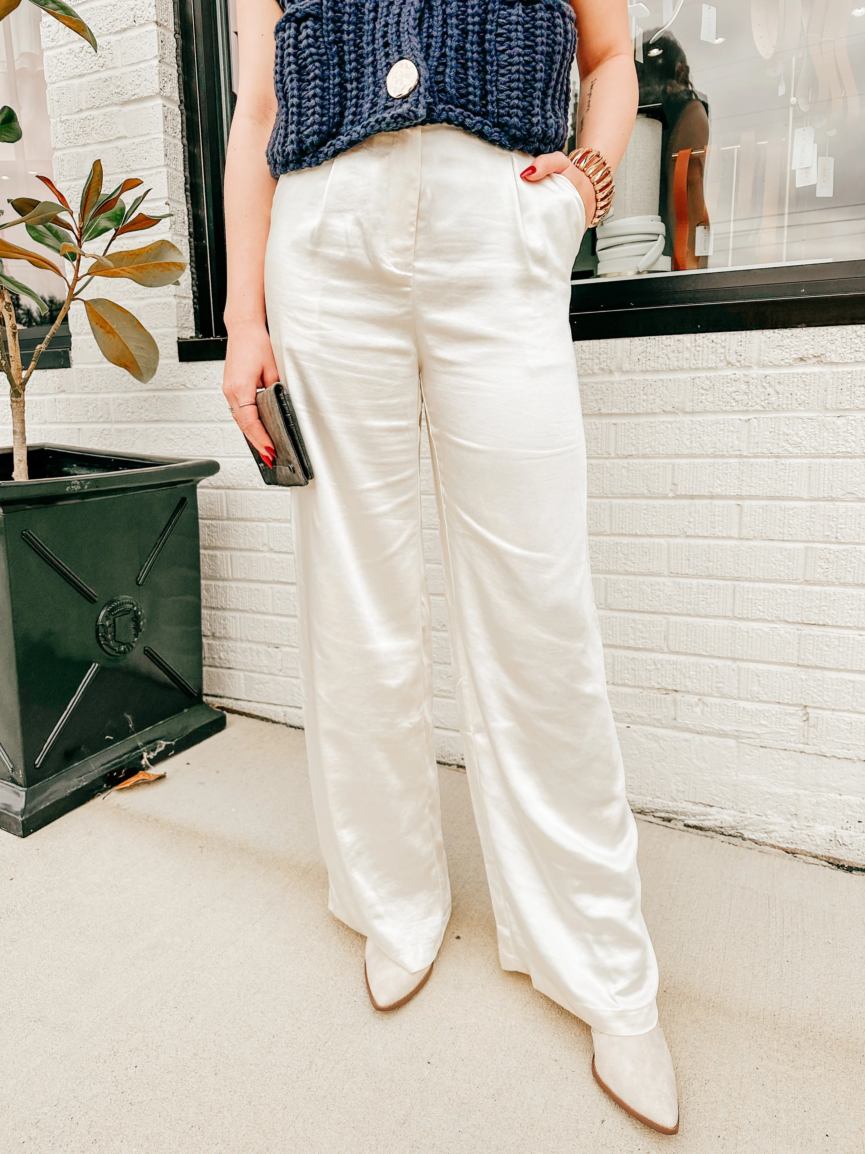 Oyster Silk Pants