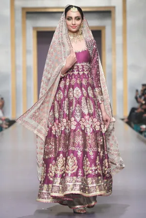 Pakistani Bridal Lehnga in Purple Color for Wedding #J4317