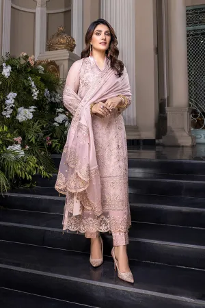 Pakistani Chiffon Dress in Pink Mauve Shade #PF414