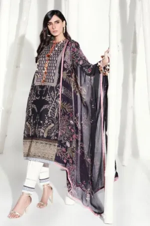 Pakistani designer slub outfit for casual wear in black color # P2396