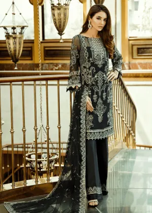 Pakistani designer thread embroidered black dress # P2301