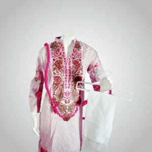 Pakistani Indian Women 3 Pieces Embroidered Cotton Lawn Dress