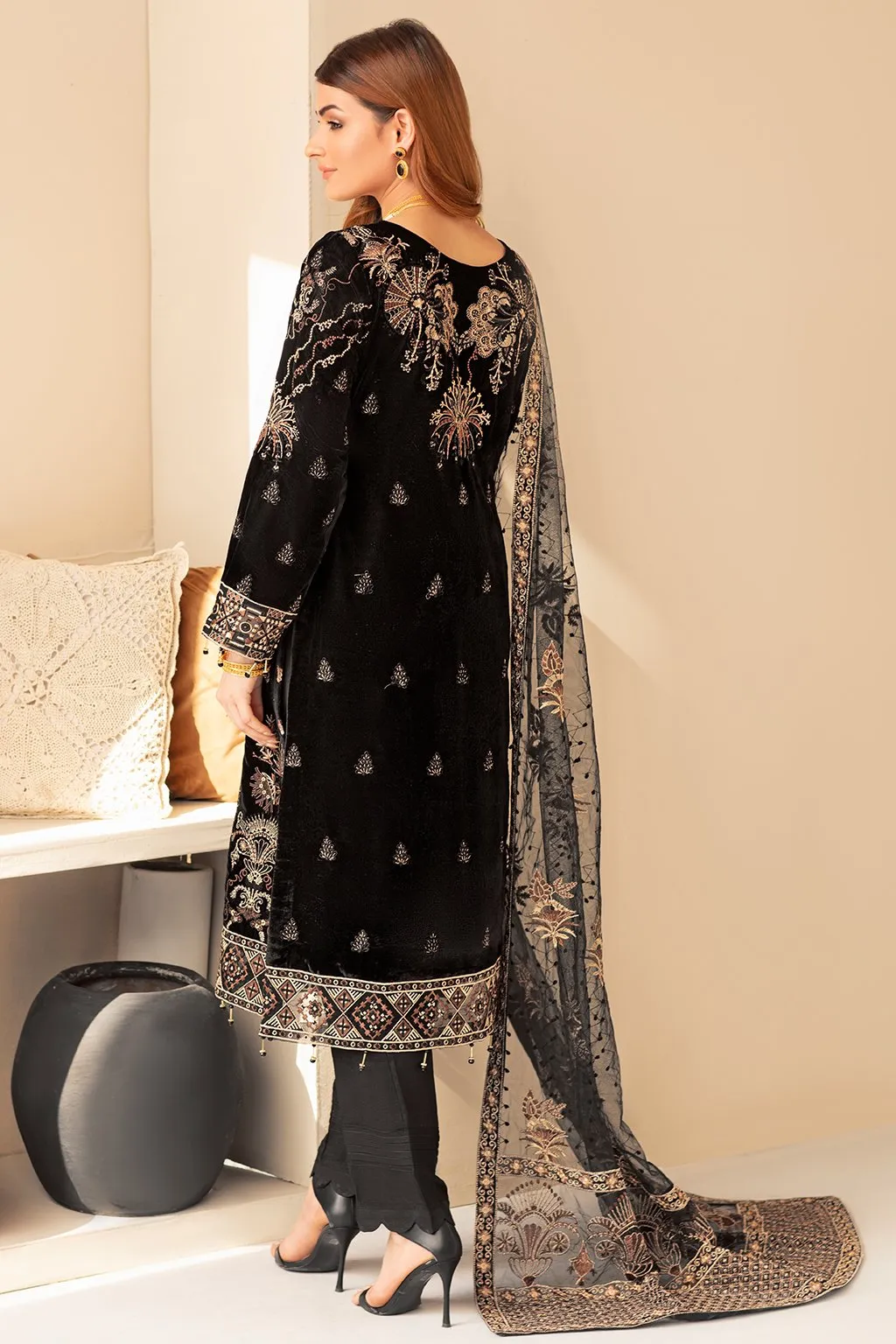 Pakistani Party Wear by Designer in Black Color #PF272