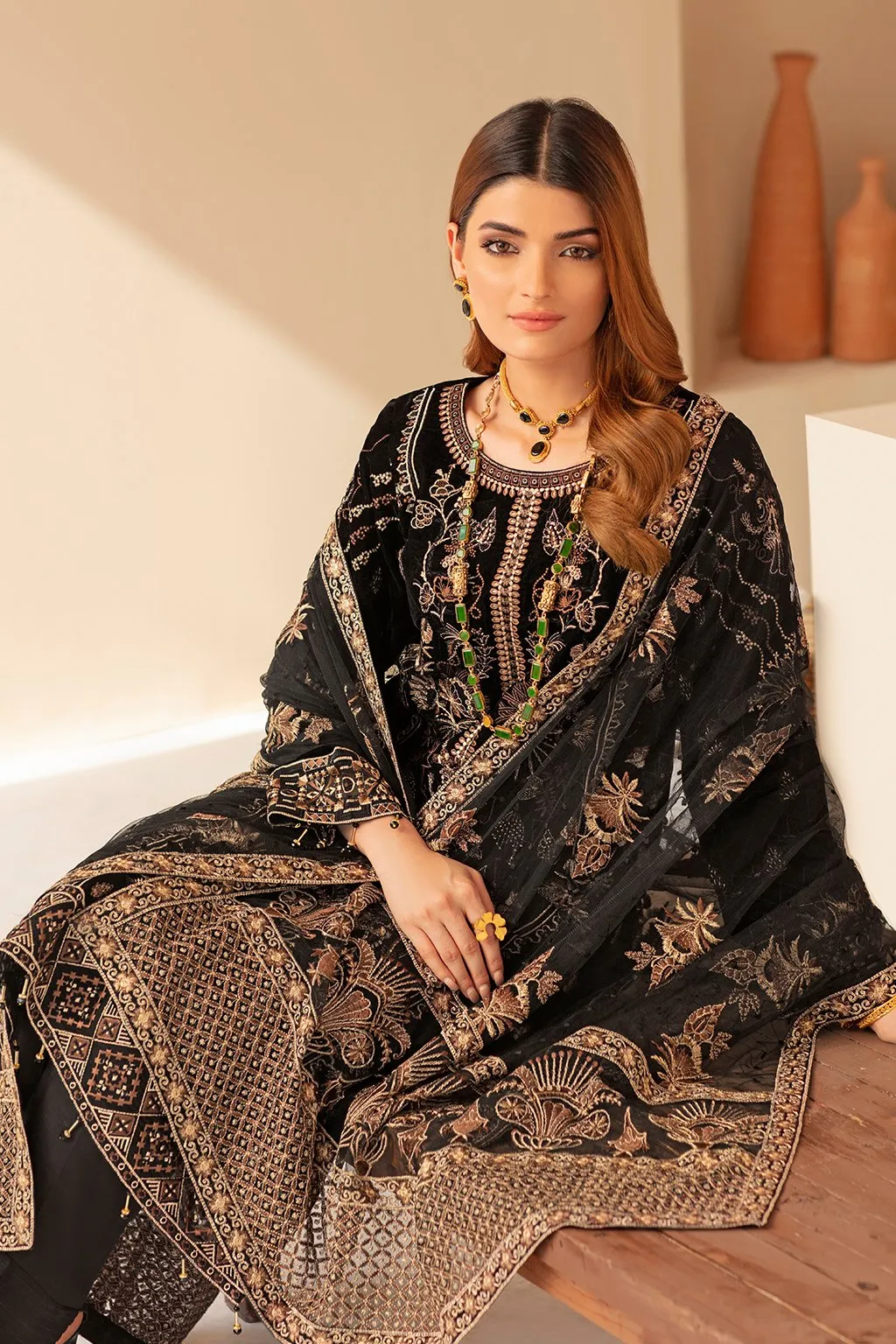 Pakistani Party Wear by Designer in Black Color #PF272