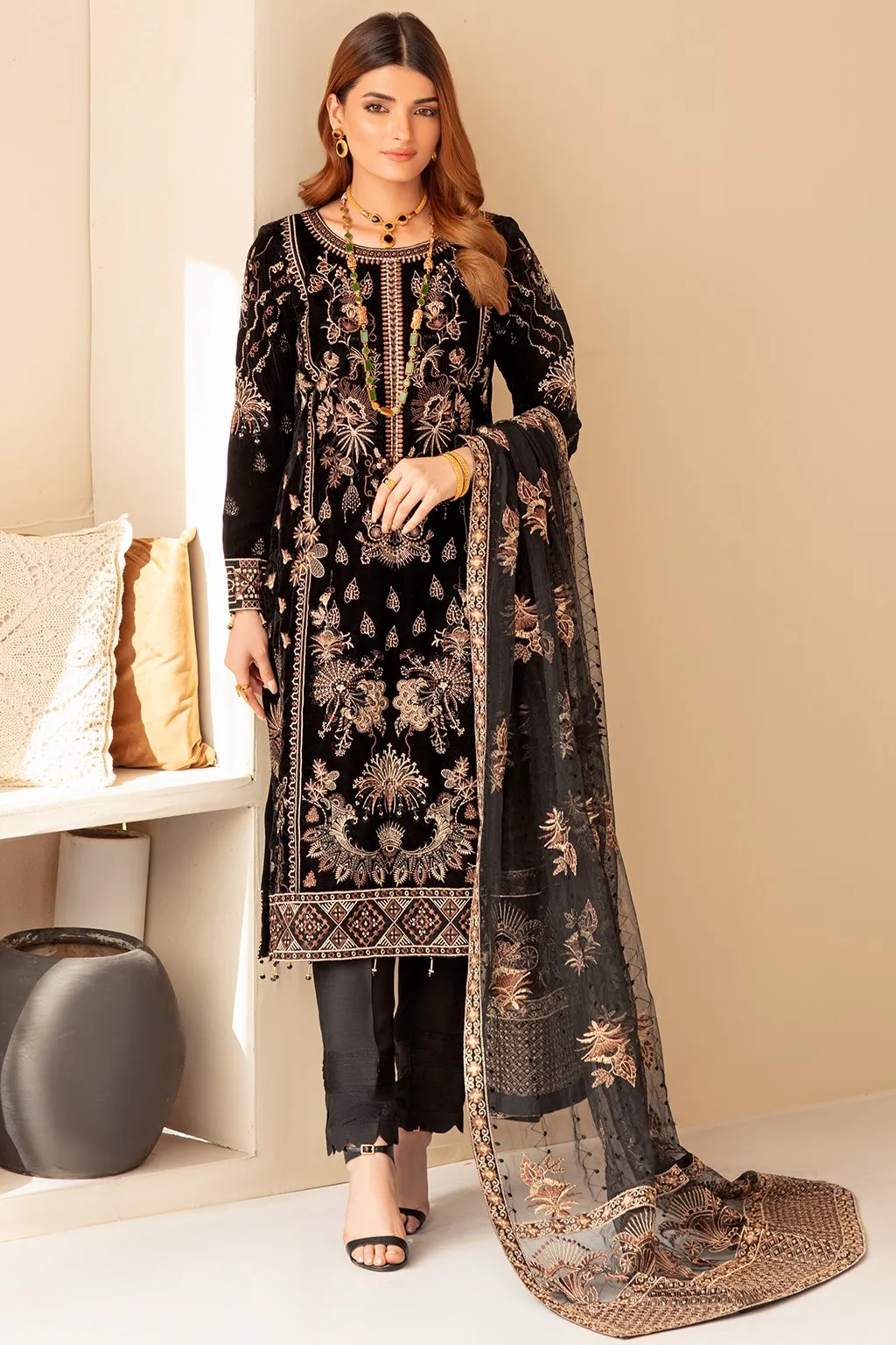 Pakistani Party Wear by Designer in Black Color #PF272