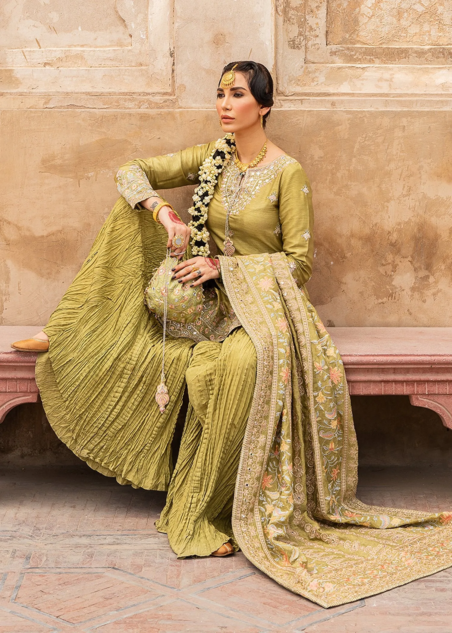Pakistani Suits Party Wear In Green Color 2021 #PF155