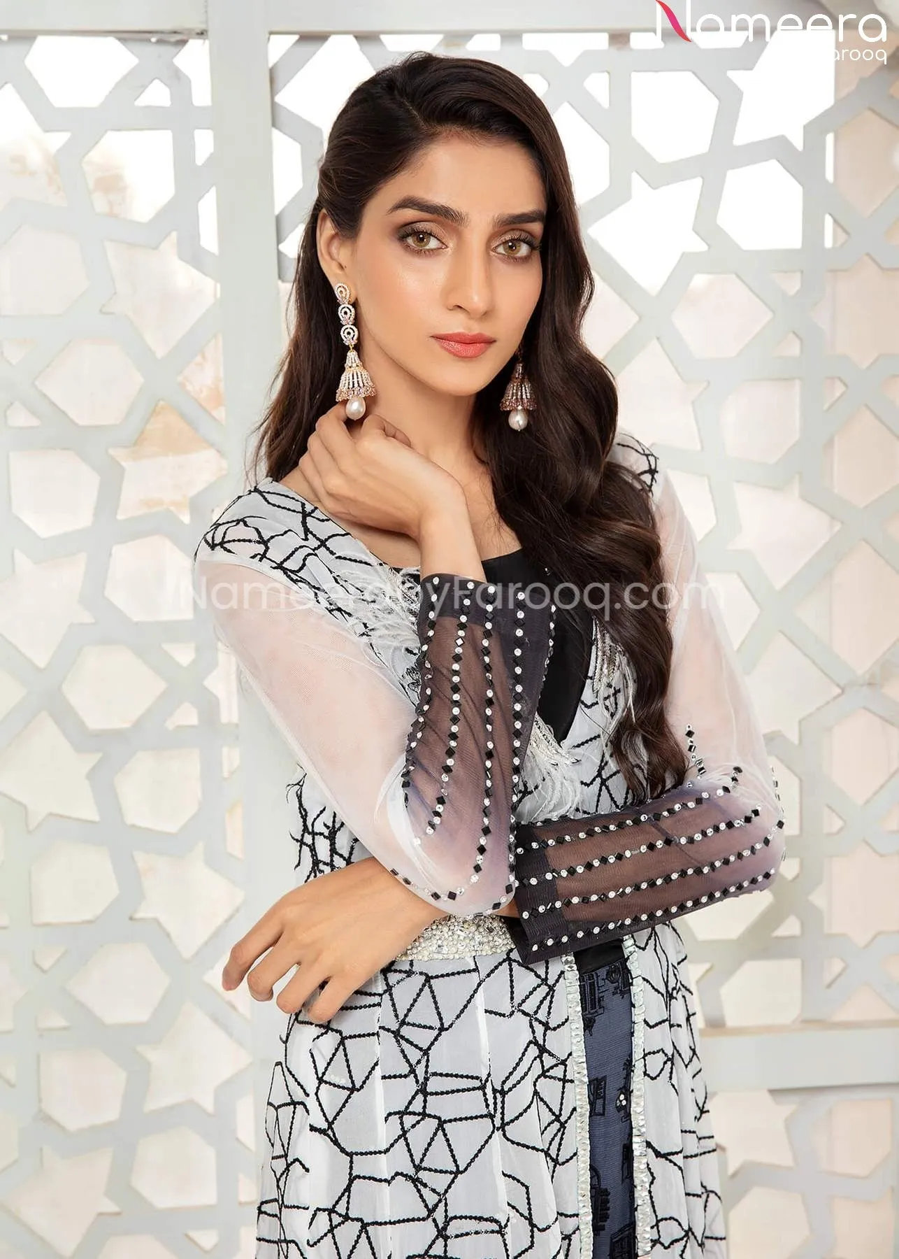 Pakistani Wedding Open Frock Style Dress Online #WN17