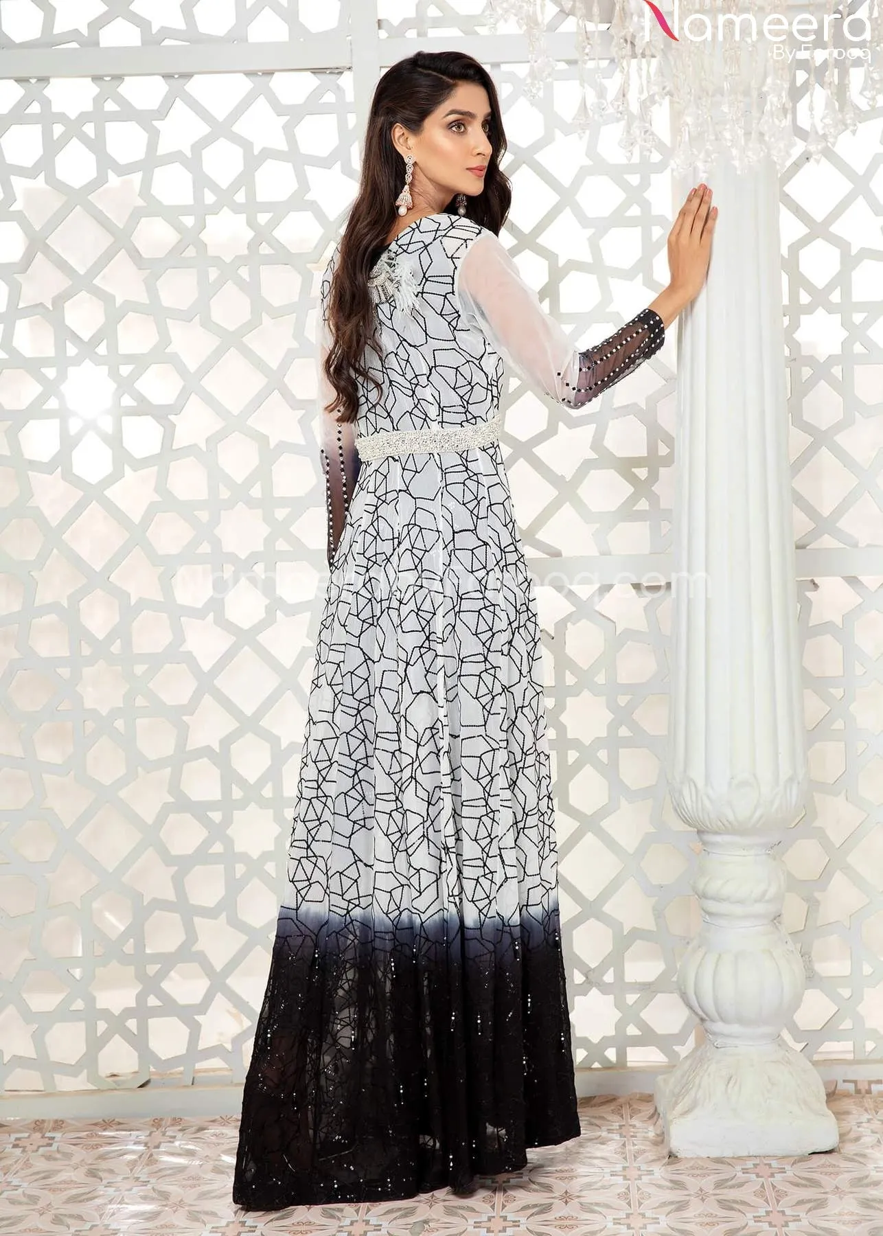 Pakistani Wedding Open Frock Style Dress Online #WN17