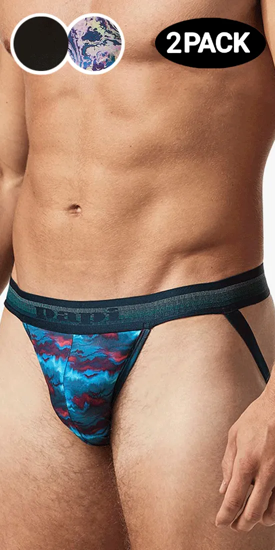 Papi Umpa108 2pk Microflex Performance Jockstrap Blue-black