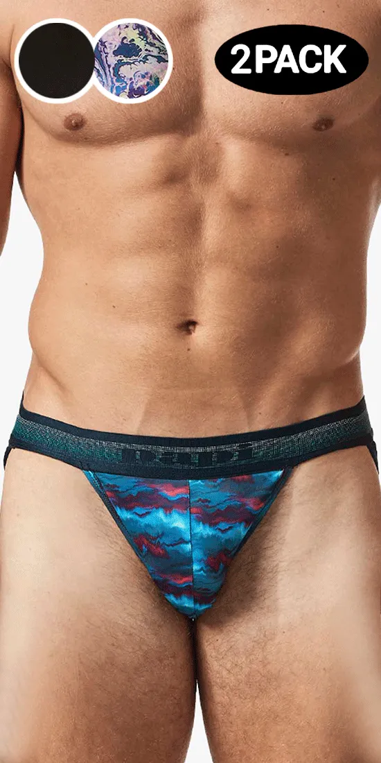 Papi Umpa108 2pk Microflex Performance Jockstrap Blue-black