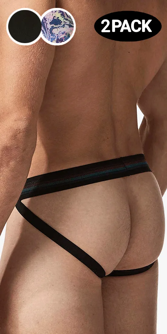 Papi Umpa108 2pk Microflex Performance Jockstrap Blue-black