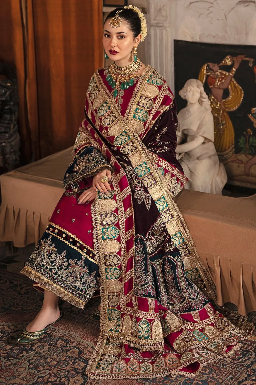 Party Wear Salwar Kameez with a Velvet Shawl #PF295
