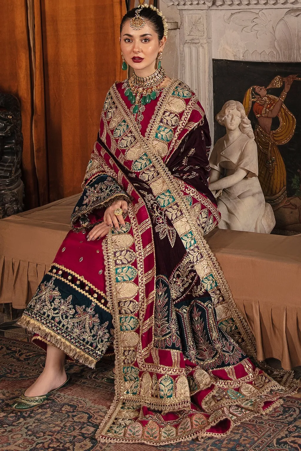 Party Wear Salwar Kameez with a Velvet Shawl #PF295