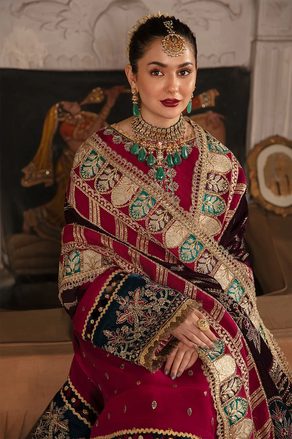 Party Wear Salwar Kameez with a Velvet Shawl #PF295