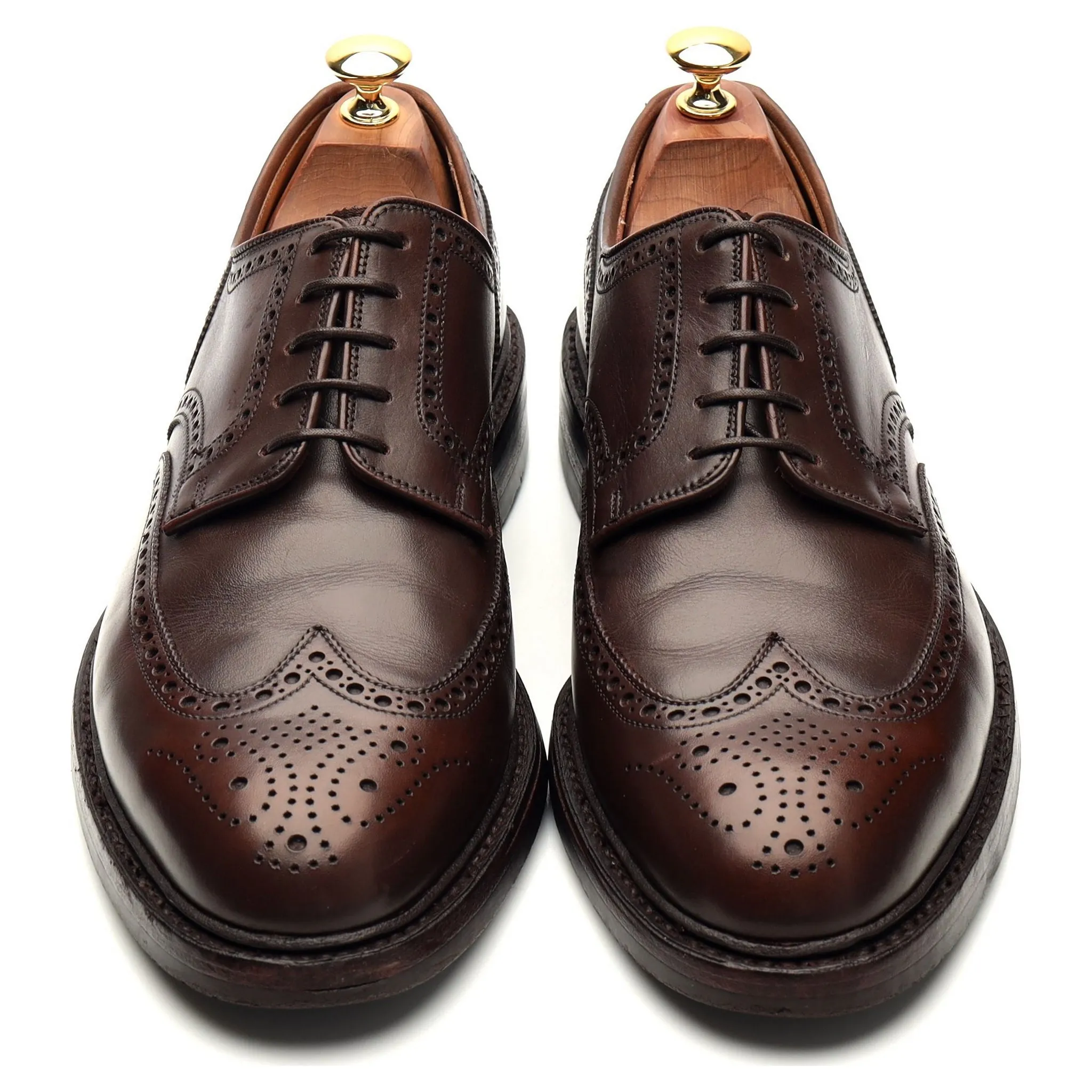 'Pembroke' Dark Brown Leather Derby Brogues UK 9.5 E