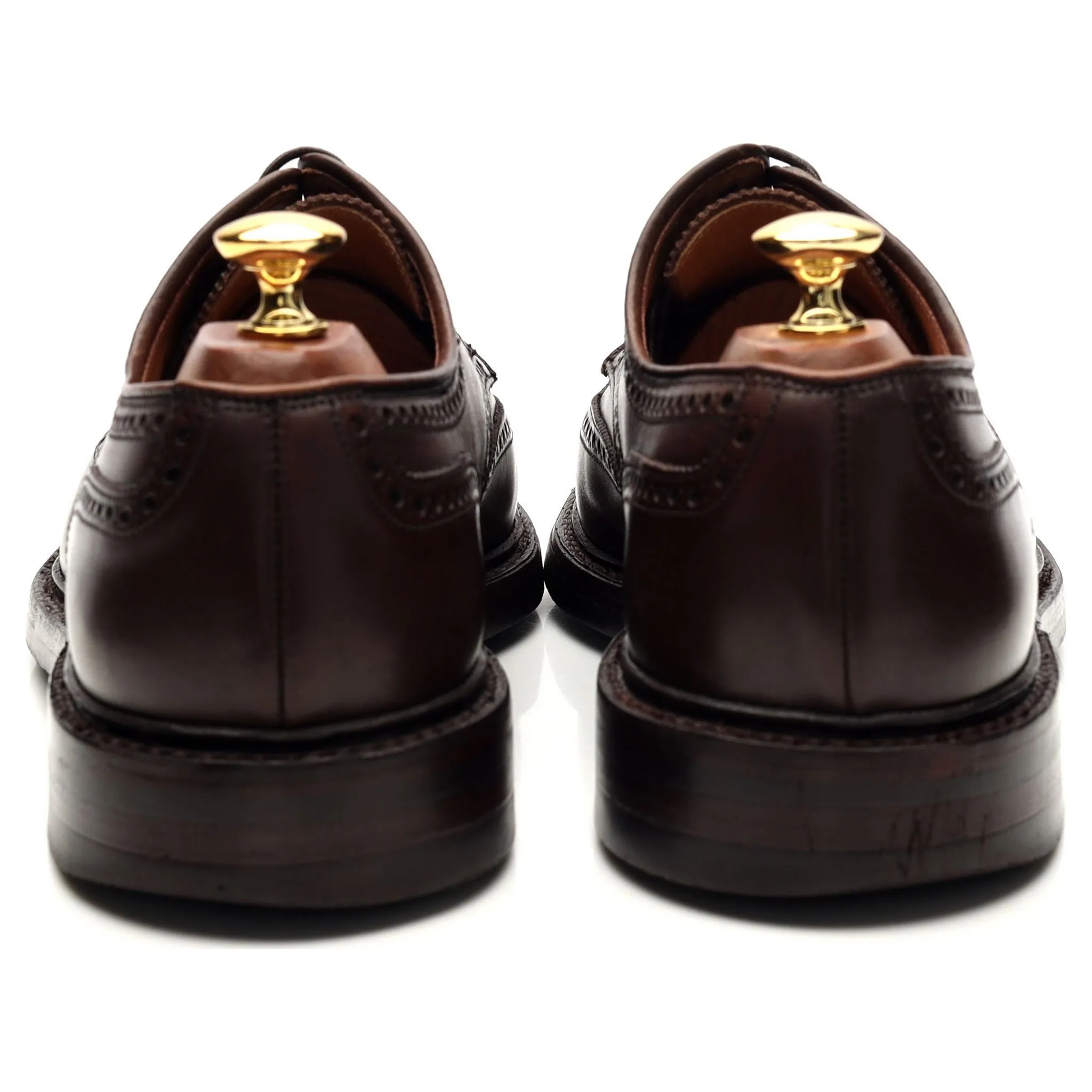 'Pembroke' Dark Brown Leather Derby Brogues UK 9.5 E