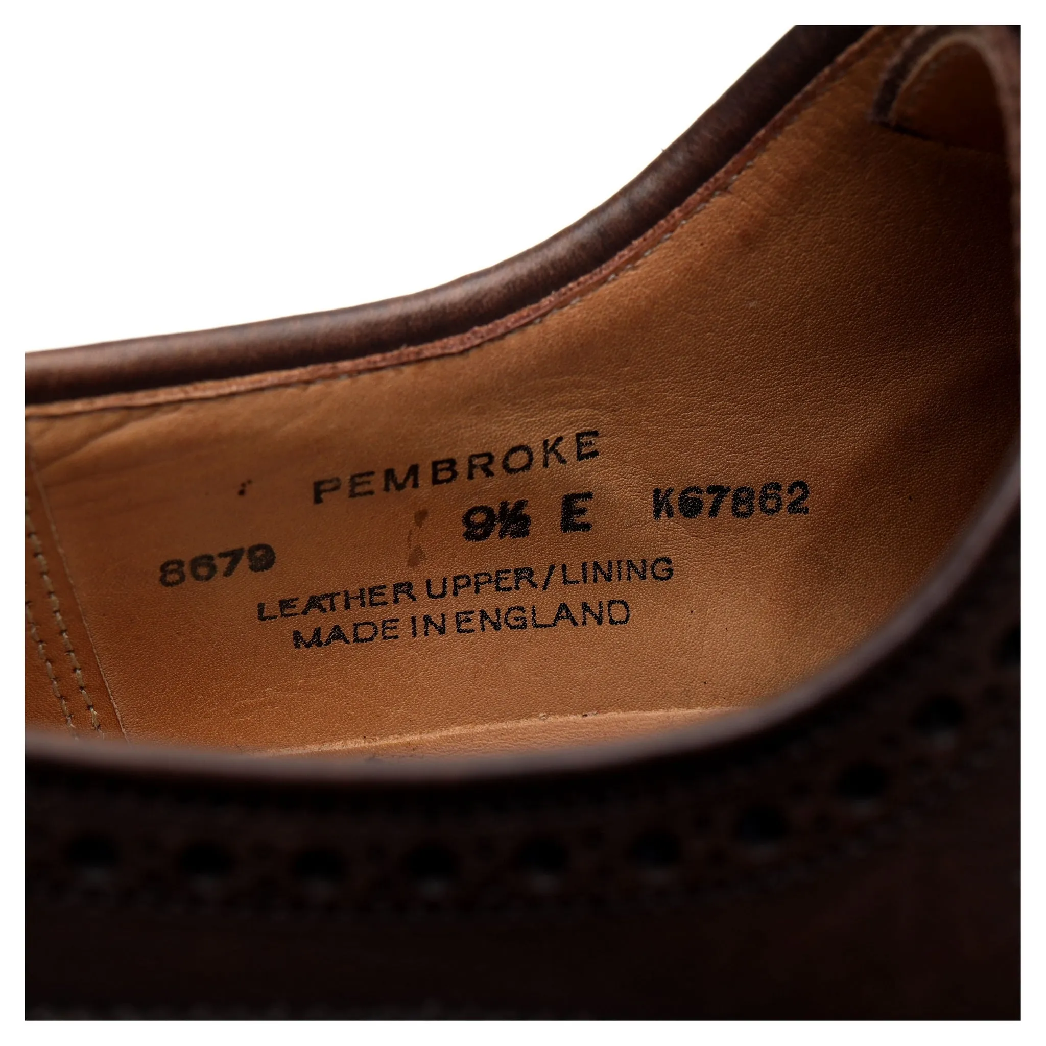 'Pembroke' Dark Brown Leather Derby Brogues UK 9.5 E