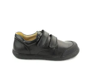 Petasil Jackson Black Leather School Shoe