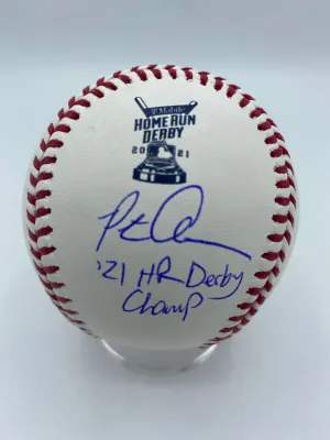 Pete Alonso Autographed 2021 HR Derby Baseball with 21 HR Derby Champ Inscription (Fanatics/MLB)