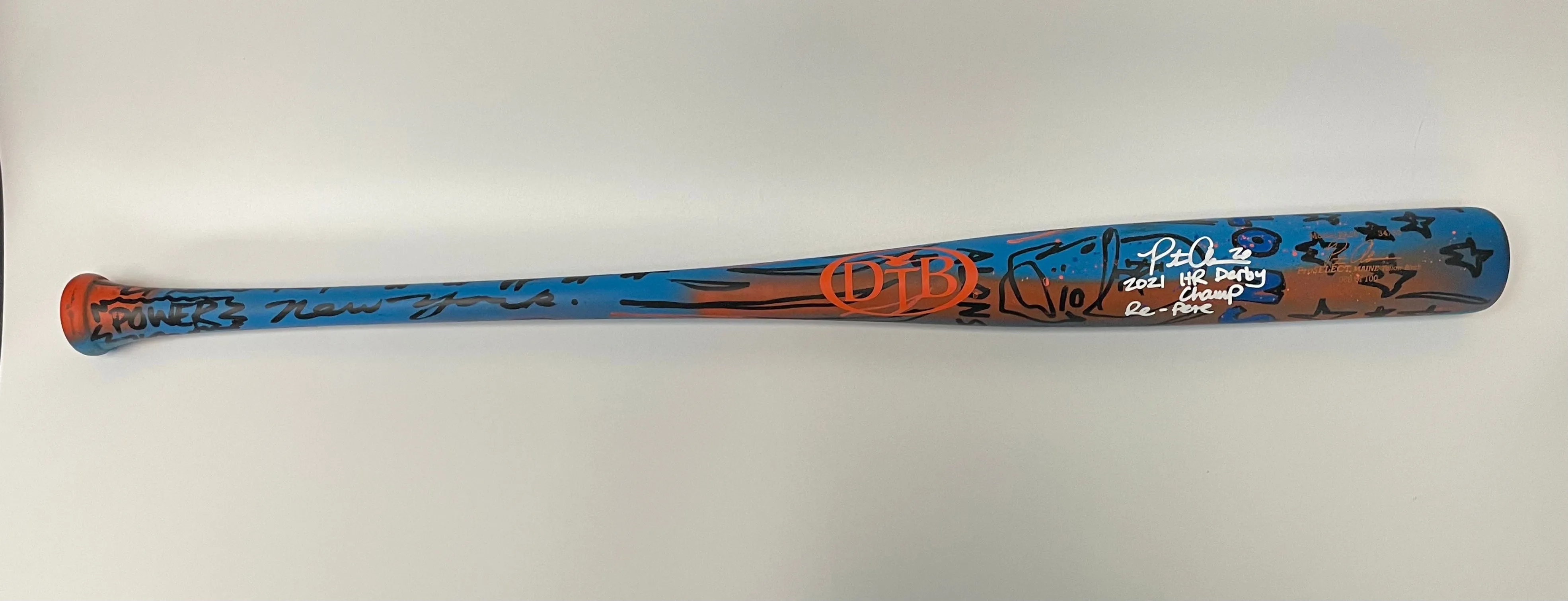 Pete Alonso Autographed Dove Tail 2021 Home Run Derby Game Model Bat with Multi Inscriptions (Fanatics/MLB)