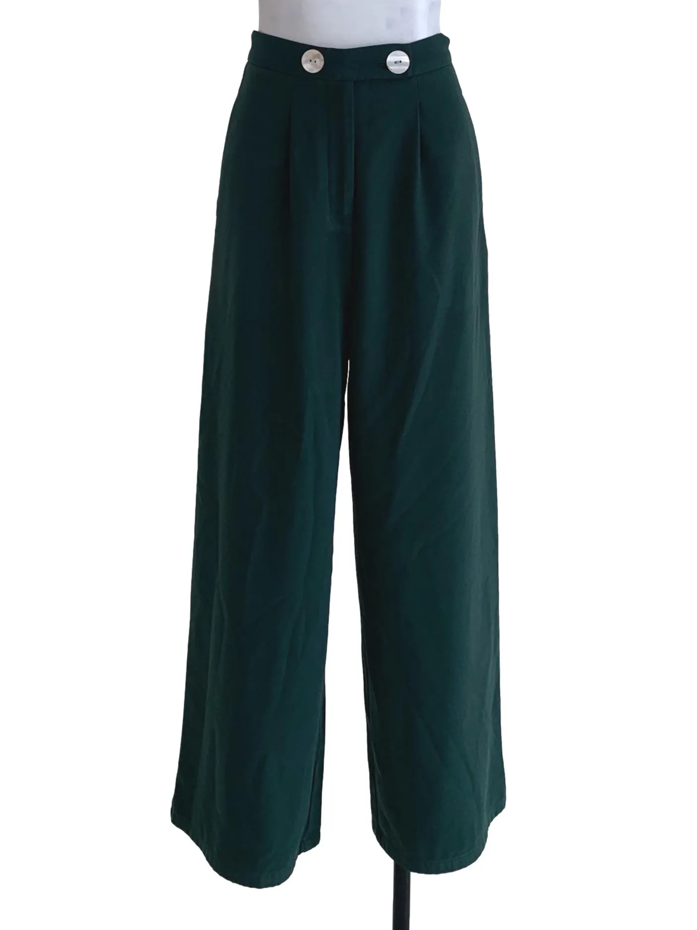 Pine Green Plain Formal Pants