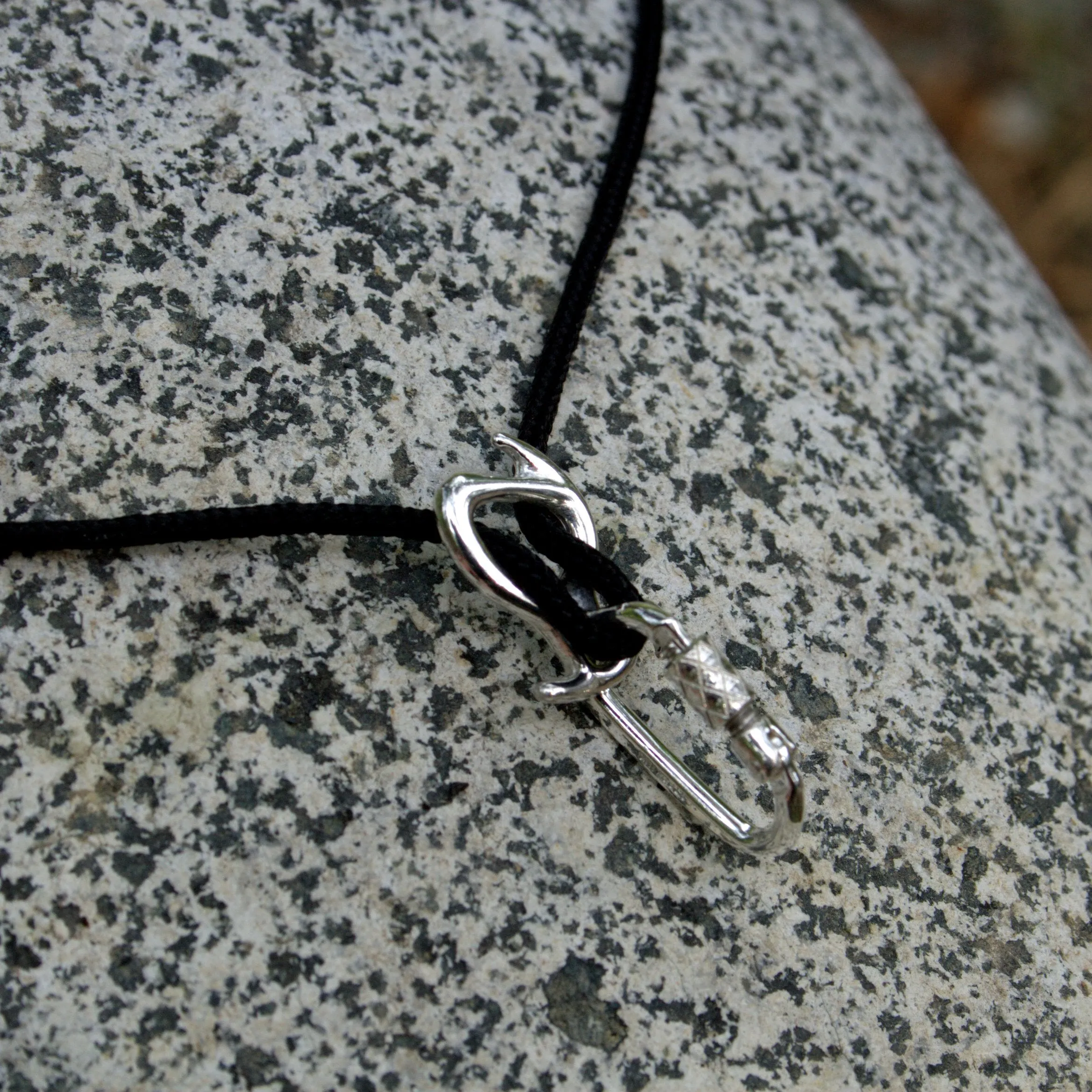 Pirana  Descender Necklace - Sterling Silver - Rock Climbing Jewelry