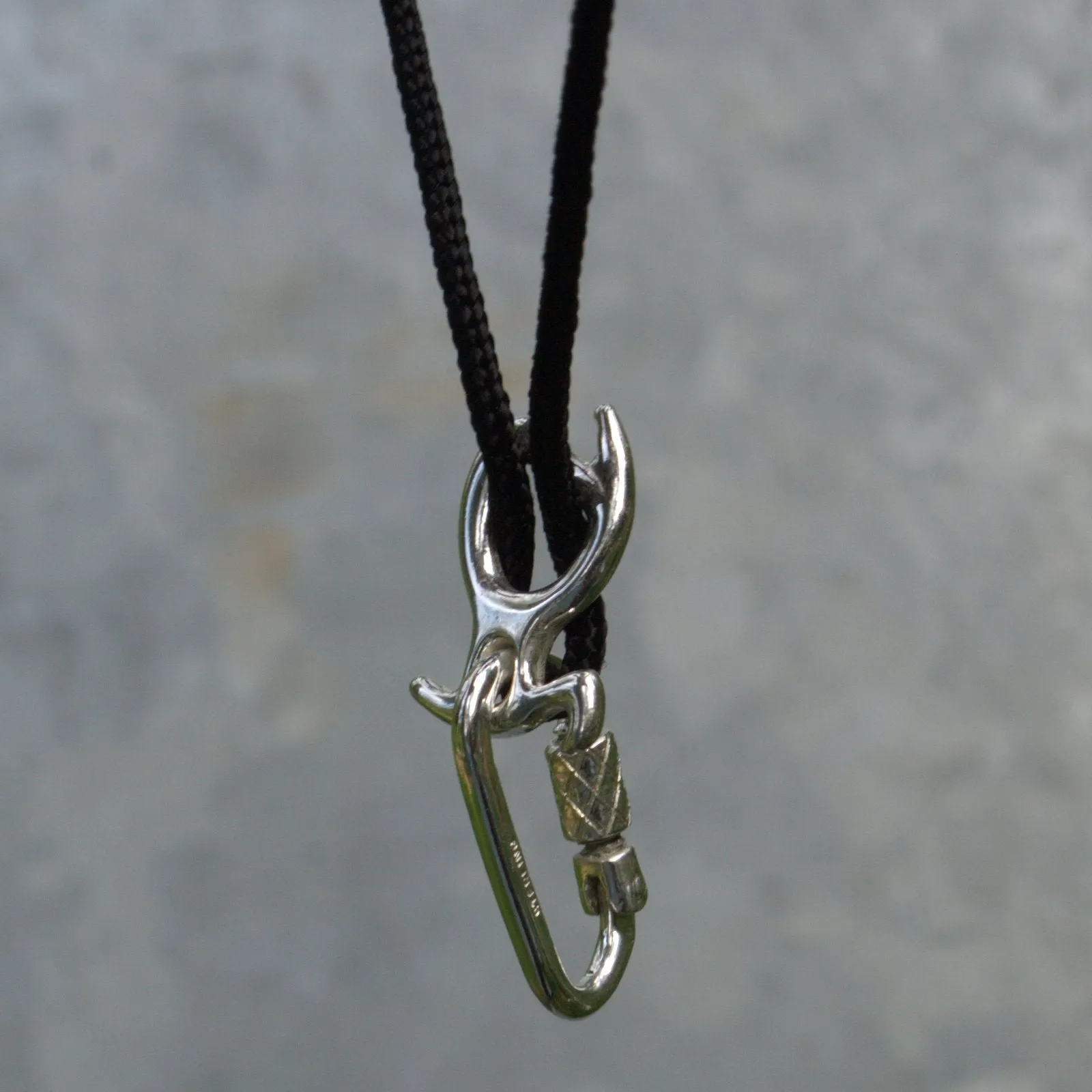 Pirana  Descender Necklace - Sterling Silver - Rock Climbing Jewelry