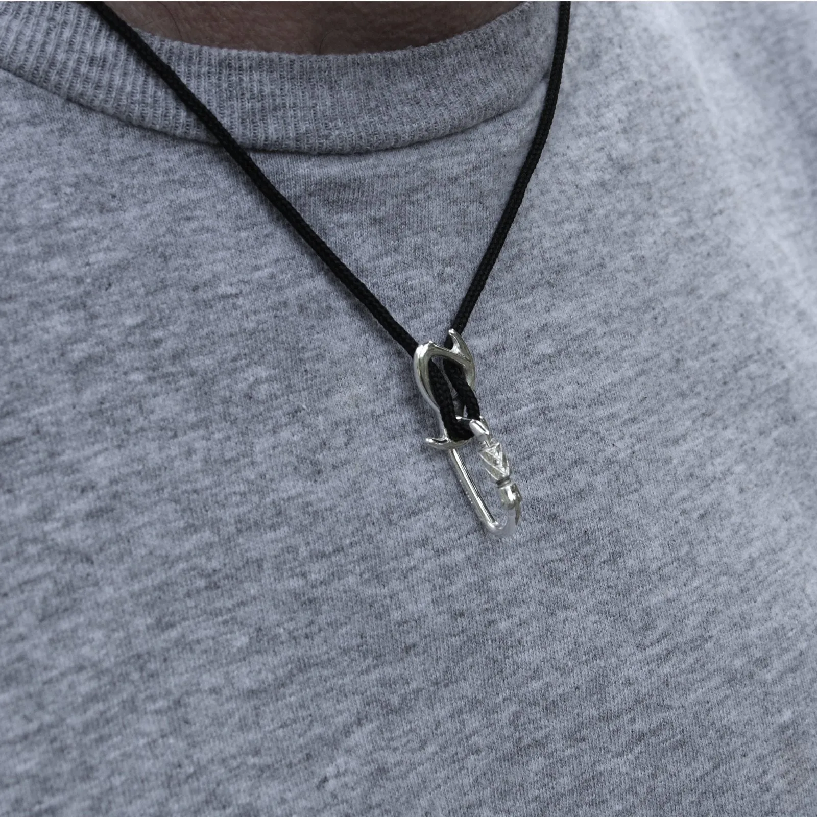 Pirana  Descender Necklace - Sterling Silver - Rock Climbing Jewelry