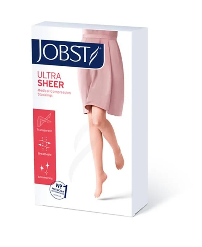PR/1 JOBST ULTRASHEER WOMEN, KNEE HIGH, 20-30MMHG, XL, FULL CALF, NATURAL, OPEN TOE