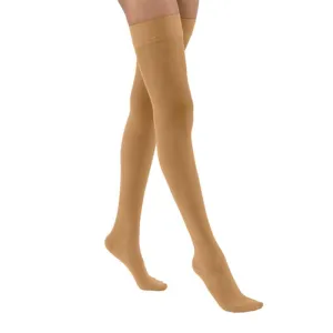 PR/1 JOBST ULTRASHEER WOMEN, THIGH HIGH W/SIL DOT BAND, 15-20MMHG, MD, SUNTAN, CLOSED TOE