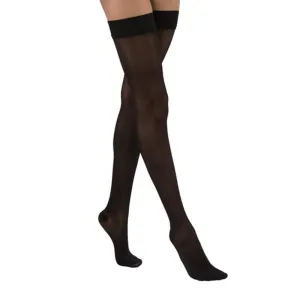 PR/1 JOBST ULTRASHEER WOMEN, THIGH HIGH W/SIL DOT BAND, 30-40MMHG, MD, CLASSIC BLACK, CLOSED TOE