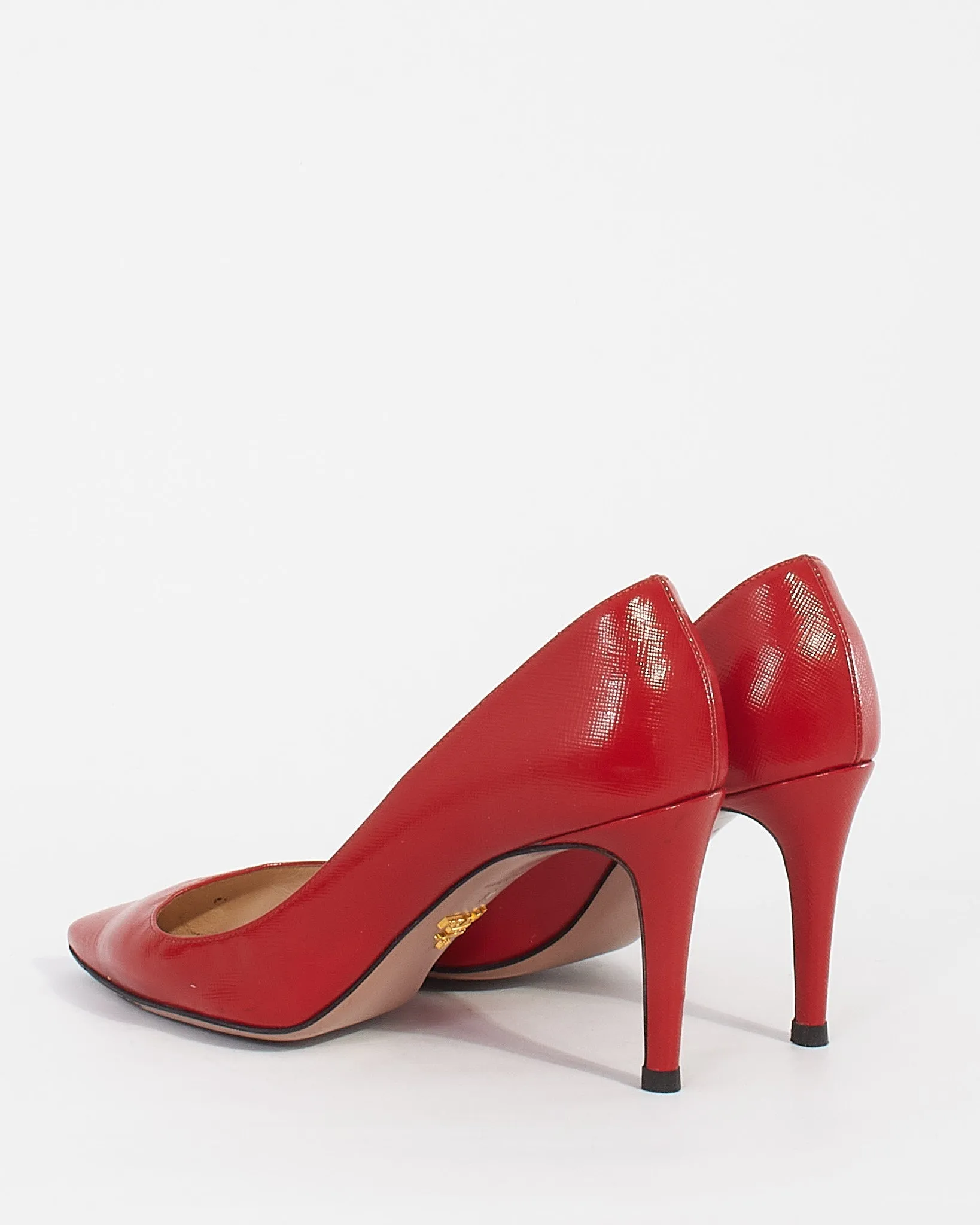 Prada Red Saffiano Leather Pumps - 38