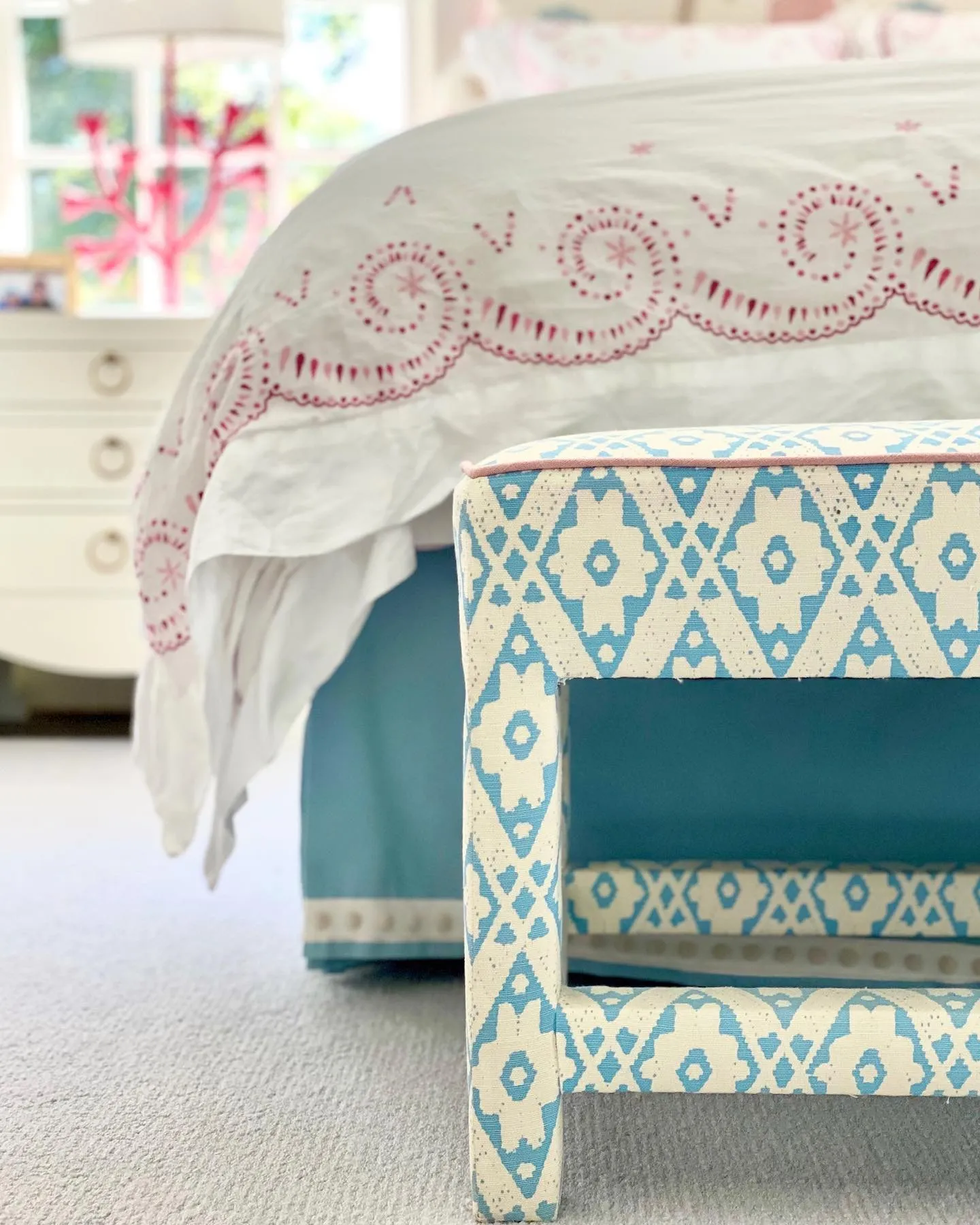 Quadrille Fabric: Viennese - Custom Camel on Oyster Frank Linen