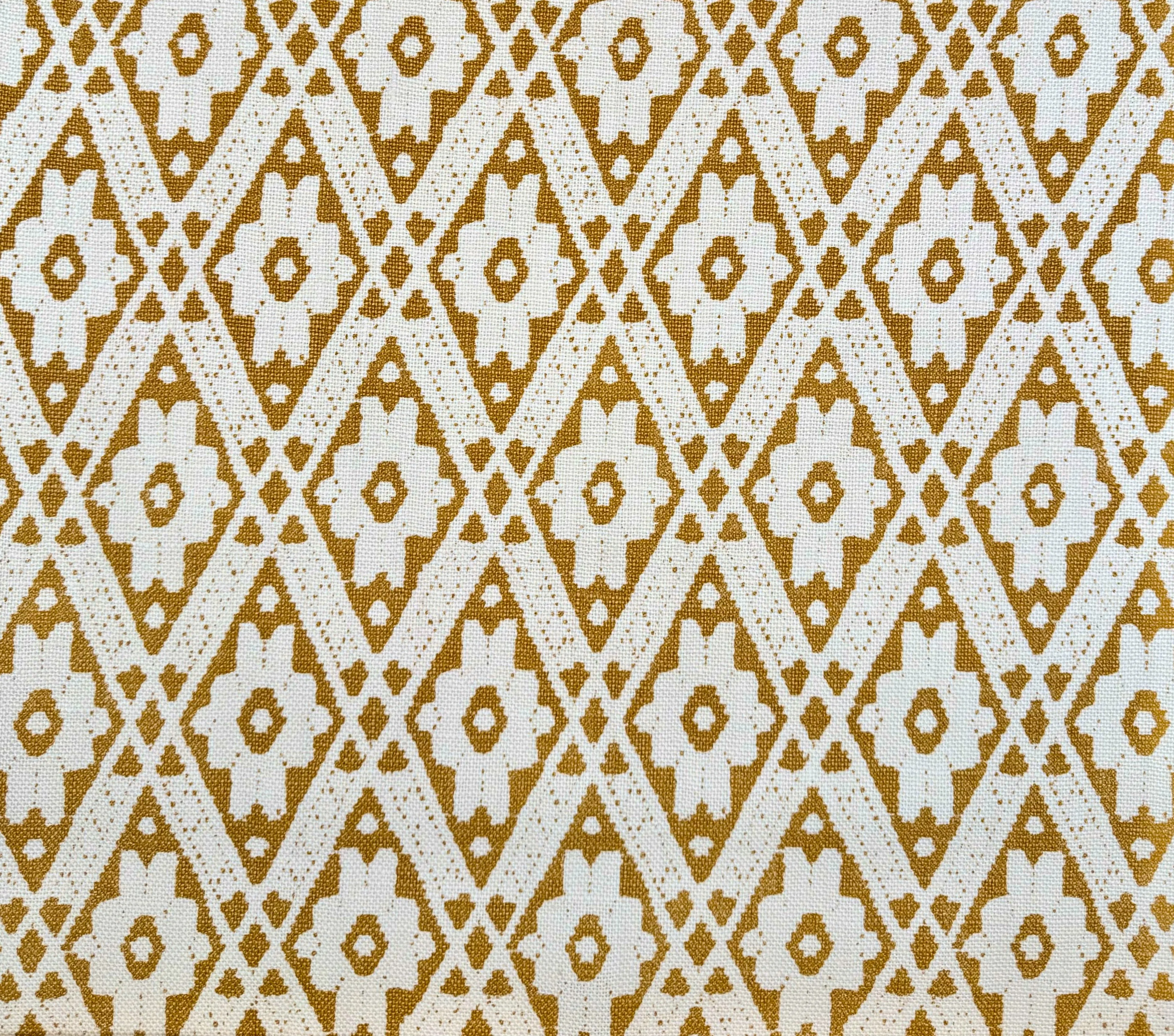Quadrille Fabric: Viennese - Custom Camel on Oyster Frank Linen