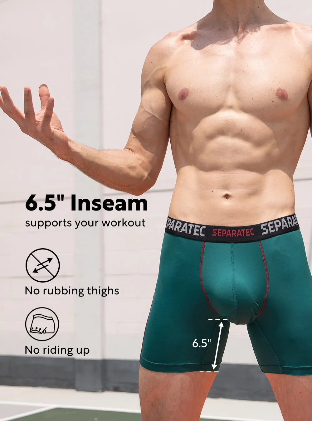 Quick Dry Athletic Boxer Briefs 3 Pack